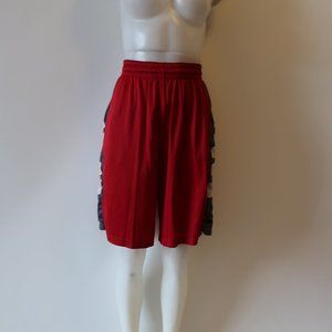 NIKE ATHLETIC RED AND GREY DRI FIT SHORTS SZ M *